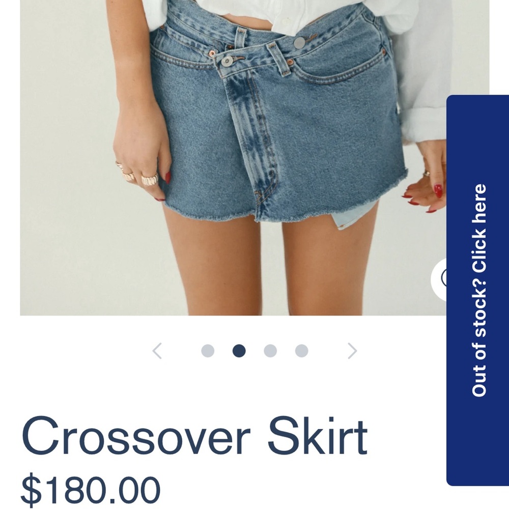 PARKE Denim Crossover Skirt - Picture 2 of 6
